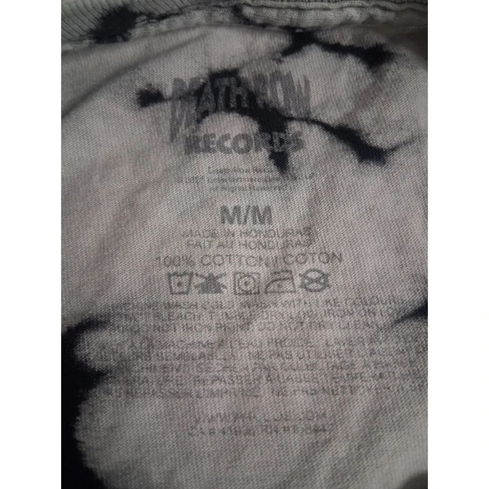 Death Row Records Streetwear Graphic T-Shirt Bleach Tie Dye Black White Mens Med